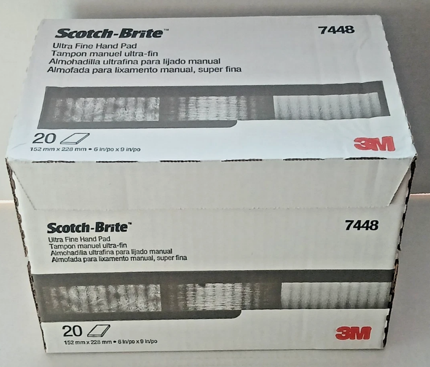 Scotch-Brite 9 pulgadas x 6 pulgadas Gris Scotch-Brite Almohadillas Manuales Ultra Finas - 7448