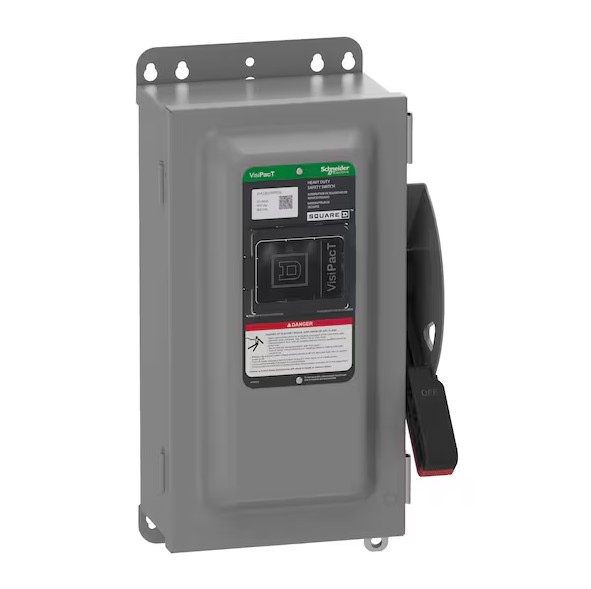 Interruptor de seguridad no fusible Schneider Electric, 600V CA/CC, 3 polos - VHU362AWKGL