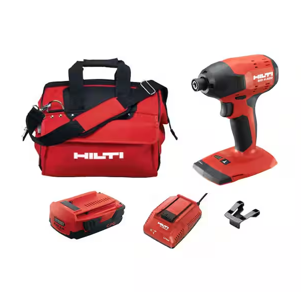 Atornillador de impacto compacto inalámbrico sin escobillas Hilti de 22 voltios de ion de litio, de 1/4 de pulgada de broca con hexágono y 3 velocidades - 3554449