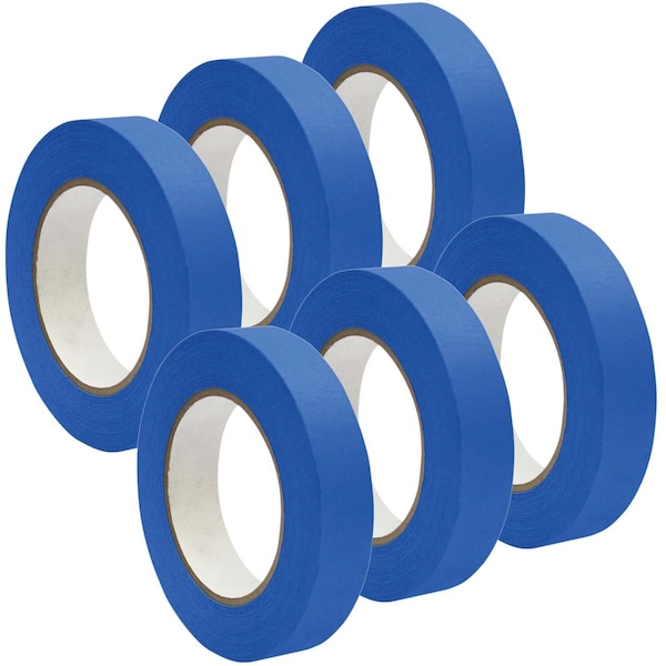 Cinta de enmascarar de grado premium Mavalus, 1 pulgada x 55 yardas, azul, paquete de 6 - DSS46163