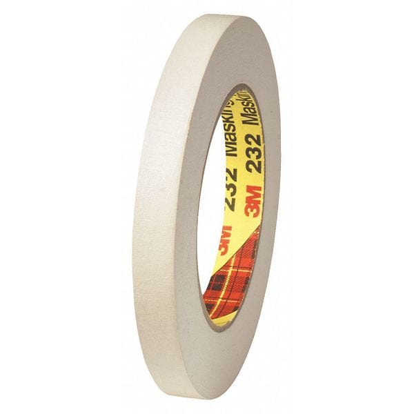 Cinta para enmascarar Scotch 3M™ 232, 6.3 mil, 1/4" x 60 yds., color beige, 12 piezas por caja - T93123212PK