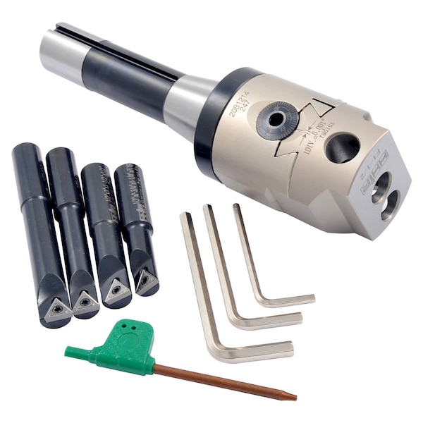 Hhip Indexable Tool Set With 2" Boring Head R8 Shank & 4 Boring Bars - 1001-0201