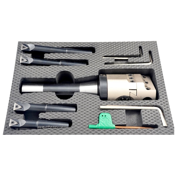Hhip Indexable Tool Set With 2" Boring Head R8 Shank & 4 Boring Bars - 1001-0201