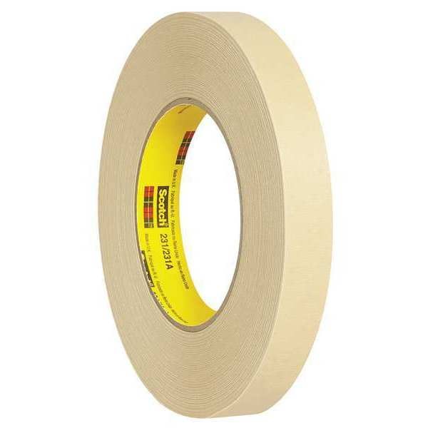 Cinta de enmascarar Scotch 3M™ 231, 7.6 Mil, 3/4" x 60 yardas, color beige, paquete de 12 - T93423112PK