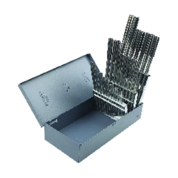 Morse Chucking Reamer Set, Metric, Series 1655M, 25 Piece, Straight Flute, Right Hand Cutting, HSS, Brigh - 23305