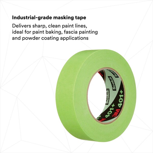 Cinta de enmascarar 3M™ 401+/233+, 6.7 Mil, 1 1/2" x 60 yds., Verde, 16/Caja - T936401