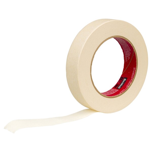 Cinta de enmascarar de mediana resistencia color beige Scotch de .70 pulg. de ancho x 60.1 yd de largo, 1 pza - 2050-18A.
