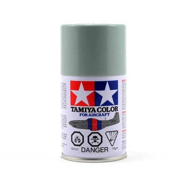 Pintura Tamiya TAM86518 de 3 oz en aerosol AS-18; Gris Claro - TAM86518