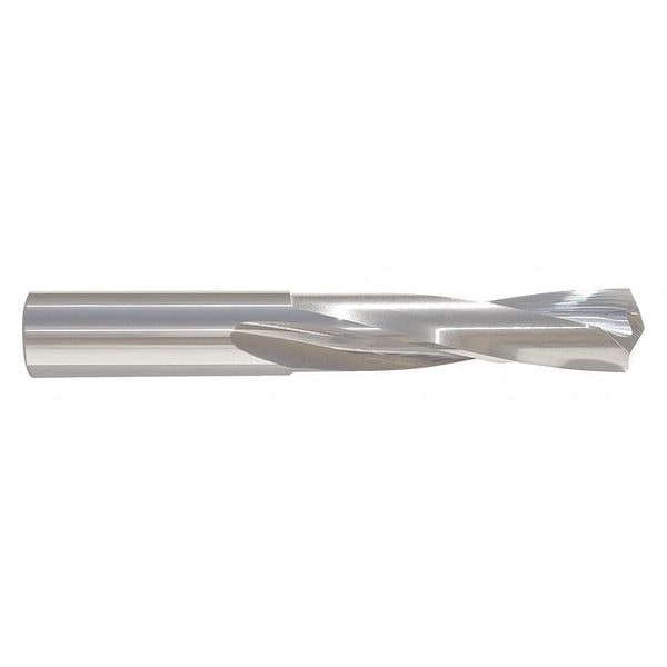 Zoro Select Screw Machine Drill Bit, 1/4 in Size, 135  Degrees Point Angle, Solid Carbide, Bright Finish - 460-102500