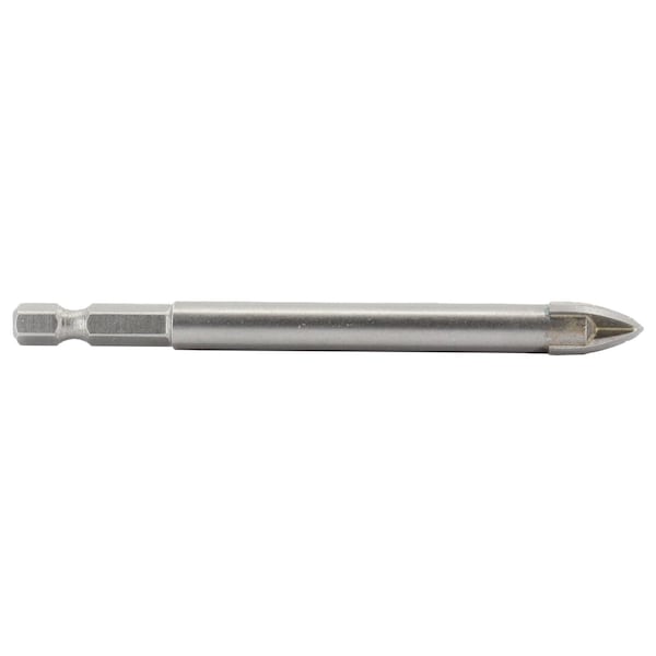 Drill America 3/16" Carbide Tipped 4 Flute Glass & Tile Drill Bit with Hex Shank - DWD4FGD3/16HEX