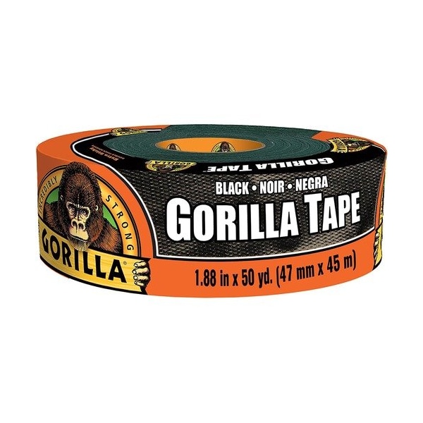 Cinta adhesiva de tela Gorilla Glue, Doble Grosor, 1.88 pulgadas x 50 yardas, Negro - GOR108084