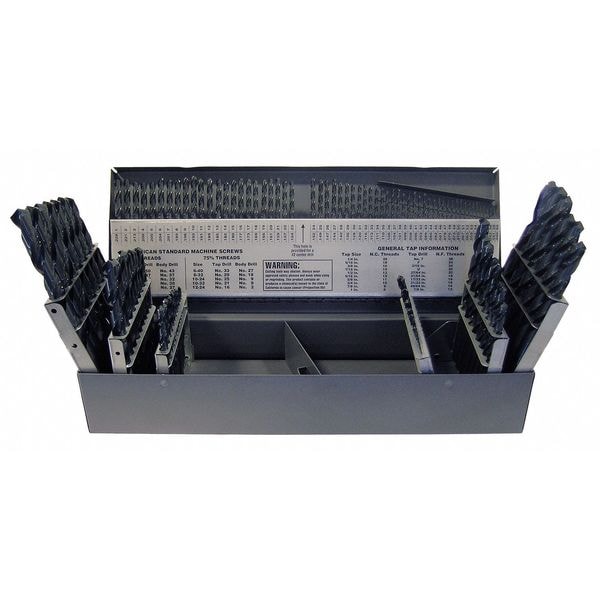 Chicago-Latrobe 80PC 118 Degree General Purpose Jobber Lengh Drill Set Chicago-Latrobe 150 Steam Oxide HSS #1-#80 - 57717