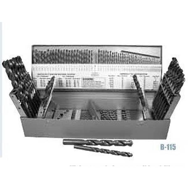 Viking Norseman Drill 118-Degree Pt Jobber Length HSS Standard Twist Drill Bit Set 115-Piece - 43550