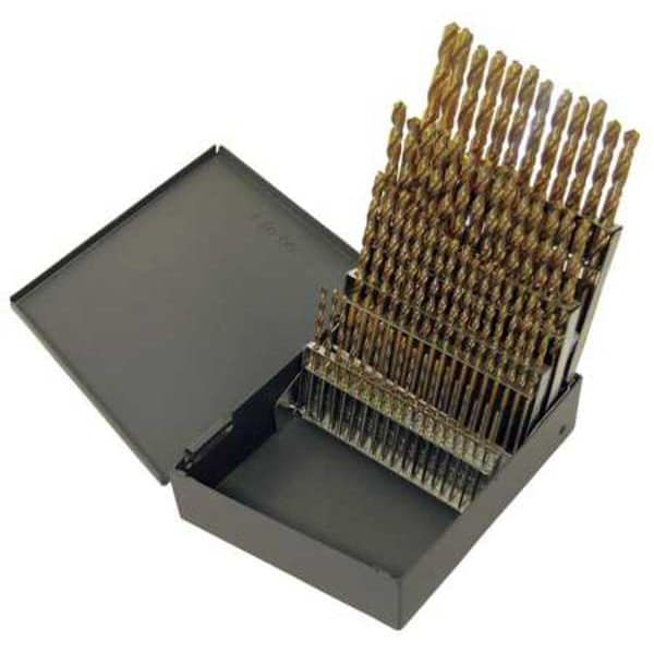 Chicago-Latrobe 60PC 118 Degree General Purpose Jobber Lengh Drill Set Chicago-Latrobe 150-TN TiN HSS #1-#60 - 69863