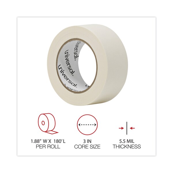 Cinta adhesiva universal de uso general, núcleo de 3", 48 mm x 54.8 m, color beige, paquete de 24 - UNV51302CT