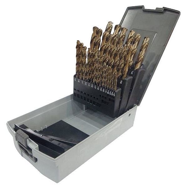 Westward Split Point Drill Bit Set, Cobalt, 29-Piece - 10D228