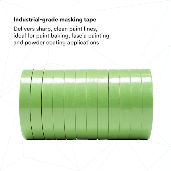 Cinta para enmascarar 3M™ 401+/233+, 6.7 mil, 3/4" x 60 yardas, verde, 48 por caja - T934401
