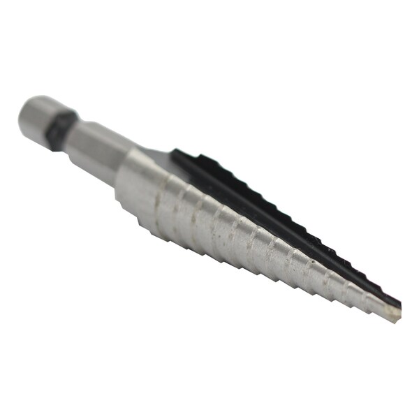Drill America #1 HSS Quick Change Hex Shank Step Drill Bit (1/8"- 1/2 by 1/32") - VAC1HEX