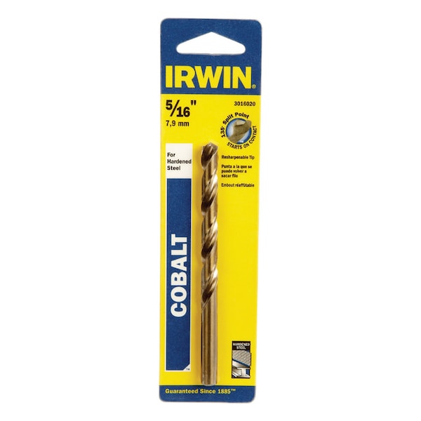 Irwin Irwin 5/16 in. X 4-1/2 in. L Cobalt Alloy Steel Drill Bit Straight Shank 1 pc - 3016020