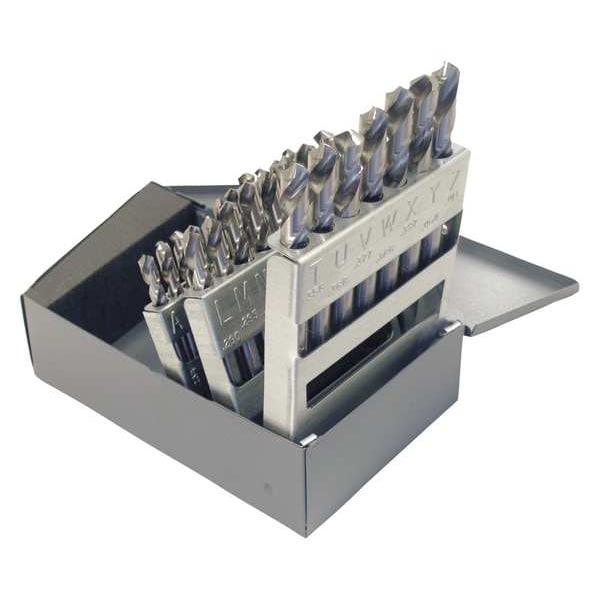 Cleveland 26PC 118 Degree General-Purpose Screw Machine Length Drill Set Cleveland 2120 Bright HSS RHS/RHC A-Z - C01332