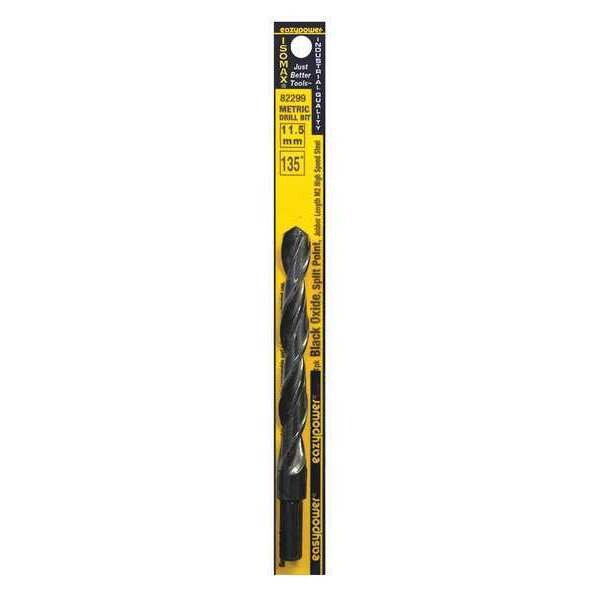 Eazypower 11.50mm HSS 135 Deg. Jobber Length Drill Bit, Shank Dia.: 3/8" - 82299