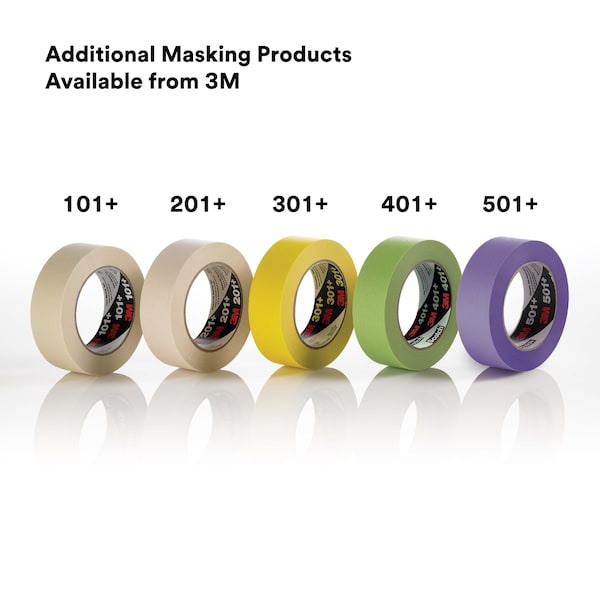 Cinta de enmascarar de 3M, 24mm de ancho, Adhesivo de goma, Paquete con 36 unidades - 501+PL