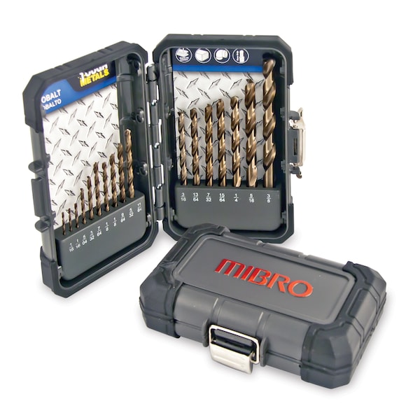 Mibro 17-Piece Industrial M35 Cobalt Drill Bit Set - 492470