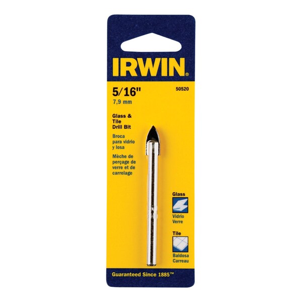 Irwin Irwin 5/16 in. X 4 in. L Carbide Tipped Glass/Tile Drill Bit Straight Shank 1 pk - 50520