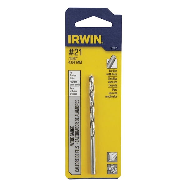 Irwin Irwin #21 X 3-1/4 in. L High Speed Steel Wire Gauge Bit Straight Shank 1 pc - 81121