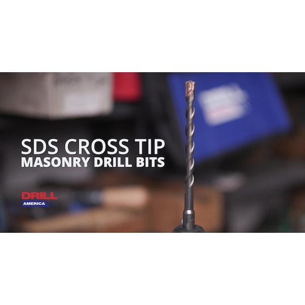 Drill America 1/4" x 8" SDS-Plus 4-Flute Cross Tip Hammer Bit Drill Bit - SDS4F148