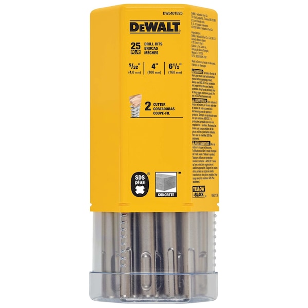 Dewalt 5/32" x 4-1/2" x 6-1/2" SDS+ Hammer Bit (Bulk 25) - DW5401B25