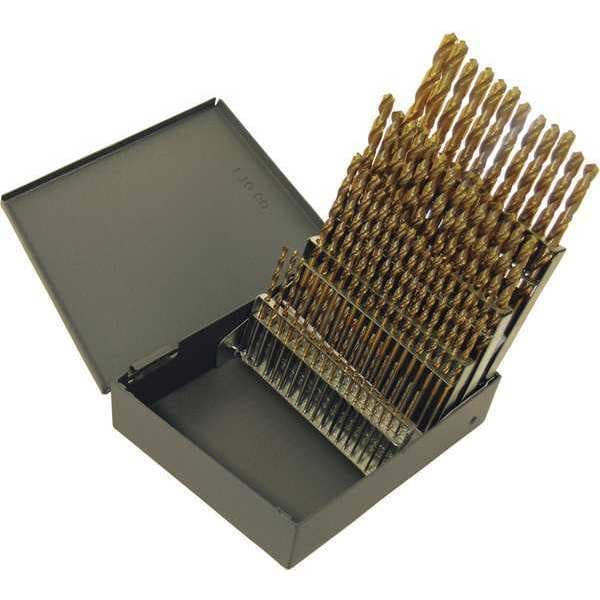 Chicago-Latrobe 26PC 135 Degree Heavy-Duty Jobber Length Drill Set Chicago-Latrobe 150ASP-TN TiN HSS #1-#60 - 41802