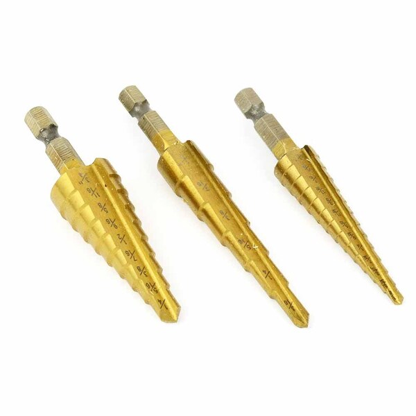 Big Horn High Speed Steel Step Drill Bit Titanium Nitride Coated - 19249