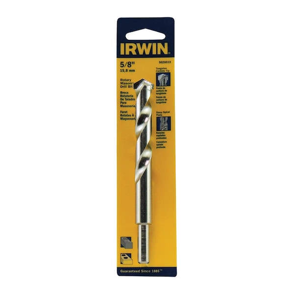 Irwin Irwin 5/8 in. X 6 in. L Tungsten Carbide Tipped Rotary Drill Bit Straight Shank 1 pc - 5026019