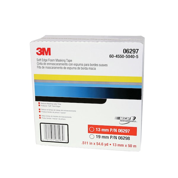 Cinta de enmascarar de espuma de borde suave de 3M, 06297, 13 mm x 50 m - 7000000514