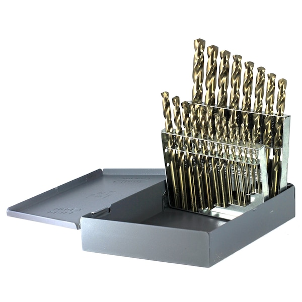 Drillco 21PC IMP COBALT SET 1/16- 1/4 BY 64TH 9/32-1/2 BY32 - 500E21V