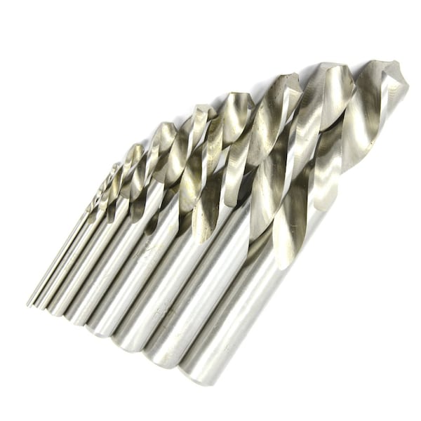 Forney 8-Piece Stubby Left Hand Drill Bit Set, High Speed Steel HSS - 20511