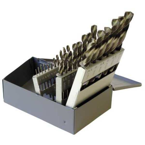 Chicago-Latrobe 135 Degree Heavy-Duty Cobalt Jobber Length Drill Set Chicago-Latrobe 550ASP Straw HSS-CO 5%-M35 1mm-13mm - 47925
