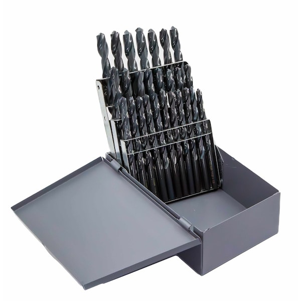 Drill America 26 Piece HSS Black Oxide Jobber Length Drill Bit Set, DWDN, A -Z - DWD26J-SET