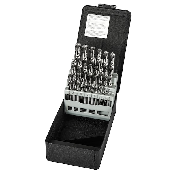 Precision Twist Drill HSS Steam Oxide 135° NAS907C Stub Drill Set Short Set R40C (x 29) - 099903