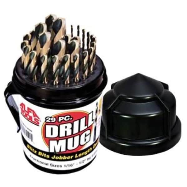 Alfa 29pc Blitz Drill Bit Set Jobberfts Length, in Drill Mug - BB74190DM