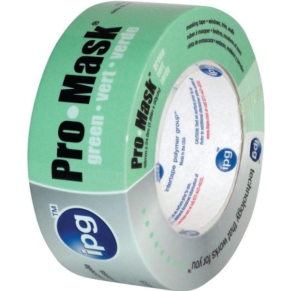 Cinta de enmascarar Intertape, 60 yardas de longitud, 34 pulgadas de ancho, respaldo de papel crepé, color verde claro - 5802-.75
