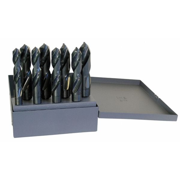 Chicago-Latrobe 8PC 1/2 Reduced Shank Silver & Deming Drill Set Chicago-Latrobe 190F Steam Oxide HSS 9/16-1IN - 69859