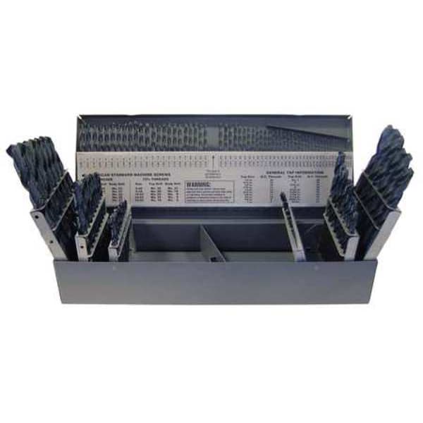 Chicago-Latrobe 115PC 135 Degree Heavy-Duty Jobber Lngth Drill Set Chicago-Latrobe 150ASP-TN TiN HSS 1/16-1/2, A-Z, #1-#60 - 41804
