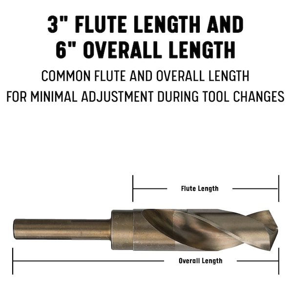 Drill America 9/16" Cobalt Drill Bit with 1/2" Reduced Shank, D/ACO - D/ACO9/16