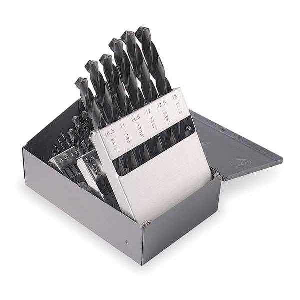 Cle-Line 25PC General Purpose Jobber Length Drill Set Cle-Line 1899 Steam Oxide HSS RHS/RHC 1mm-13mmx.5mm - C21131