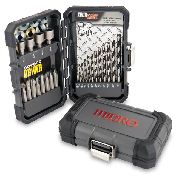 Mibro 24-Piece High Speed Steel Drill Bit Set for Wood, Plastic and Metals - 870840
