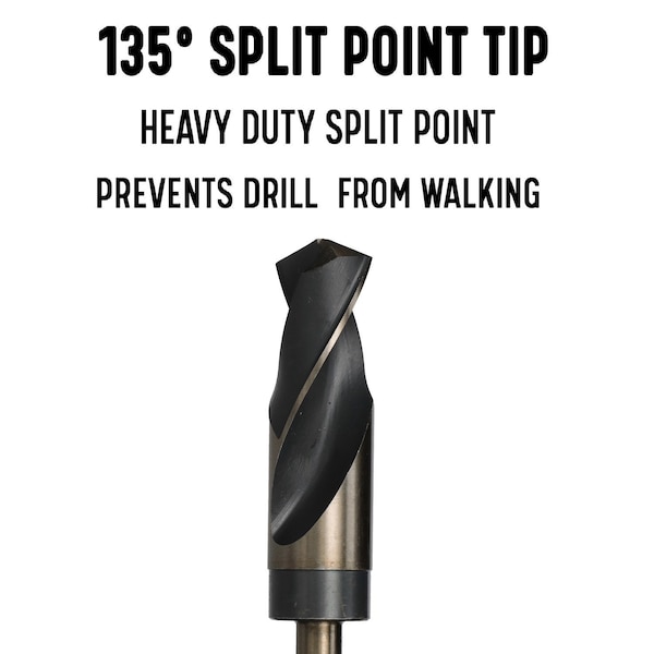 Drill America 33 Piece HSS Black & Gold Drill Bit Set with Reduced 1/2" 3-Flat Shank, 1/2" - 1", Wood Case - KFD833SD-WOOD