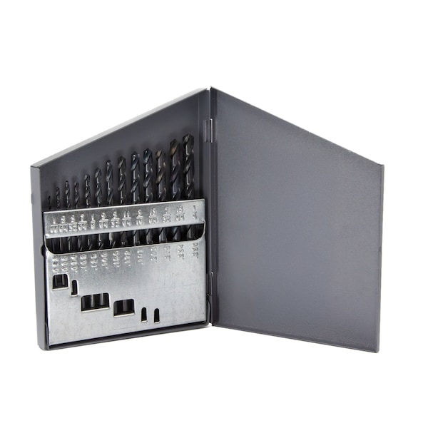 Drill America 11 Piece HSS Black Oxide Jobber Length Drill Bit Set, DWDN, 1.00mm - 6.00mm - DWD4011-SET