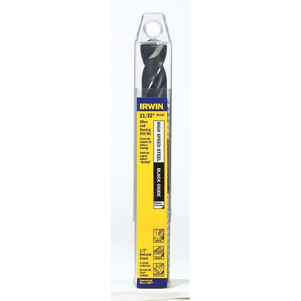 Irwin Irwin 21/32 in. X 6 in. L High Speed Steel Drill Bit Straight Shank 1 pc - 91142